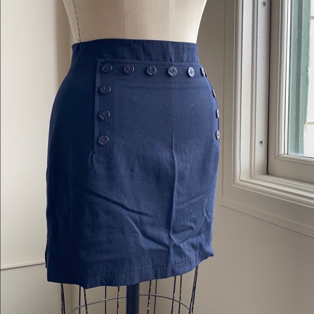 Ann Taylor Navy Blue Sailor Mini Skirt